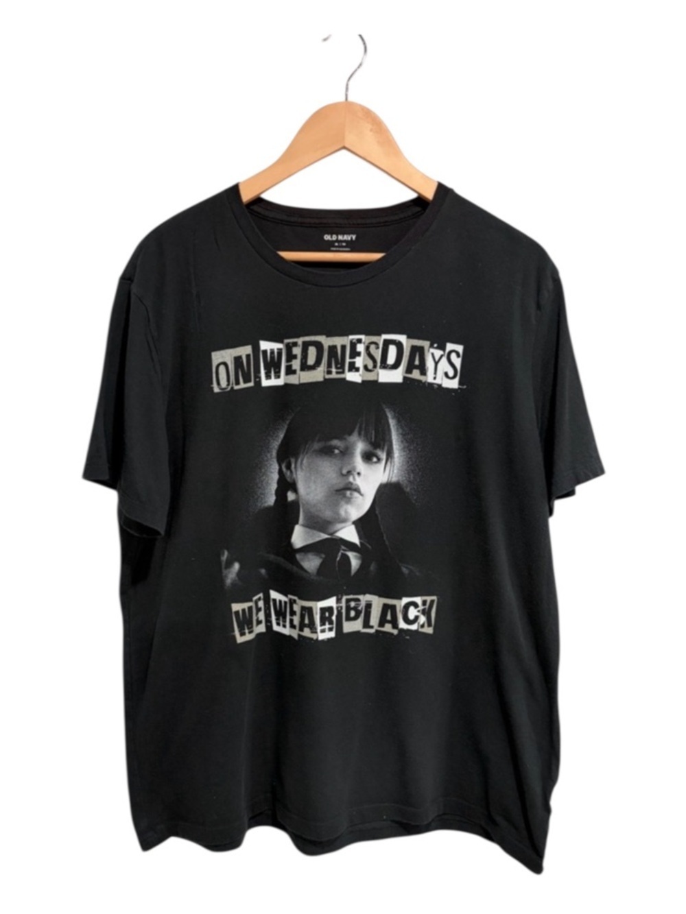 2/$25 Old Navy Black Women’s Tee "On Wednesdays We Wear Black" Wednesday Addams